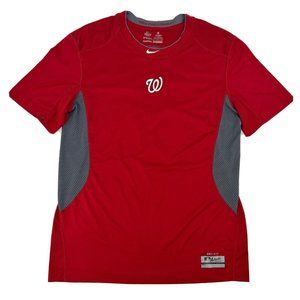 Washington Nationals Shirt Mens‎ L Red Fitted Nike Pro Combat MLB Baseball Nats